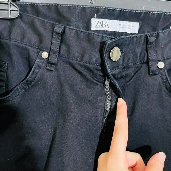 Zara The Skinny Fit Jeans in Deep Black SZ 30 Cotton - Picture 6 of 10